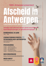 Flyer Afscheid in Antwerpen